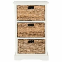 Halle 3 Wicker Basket Storage Side Table - Safavieh Vintage Gray -Side Tables Sales unnamed file 2075