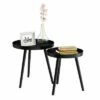 Hastings Home Nesting End Tables - Circular Mid-Century Modern Accent Table with Tray Top - Set of 2, Matte Black -Side Tables Sales unnamed file 2079