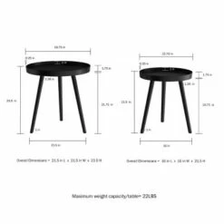 Hastings Home Nesting End Tables - Circular Mid-Century Modern Accent Table with Tray Top - Set of 2, Matte Black -Side Tables Sales unnamed file 2080