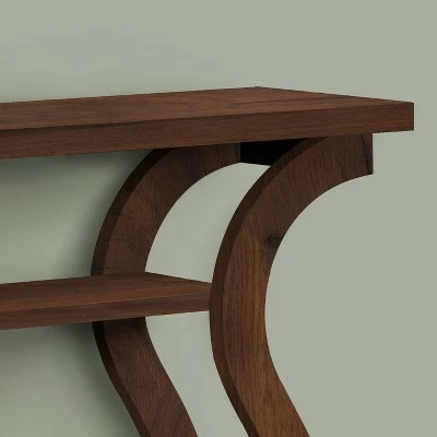 Monarch Specialties Home Entryway Sleek Stylish 47 Inch Long Large Surface Area Wood Look Accent Console Table, Dark Natural Wood 4 Monarch Specialties Home Entryway Sleek Stylish 47 Inch Long Large Surface Area Wood Look Accent Console Table, Dark Natural Wood - Image 2