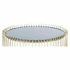 Olivia & May Set of 2 Metal and Glass Round Accent Tables Gold - Olivia & May