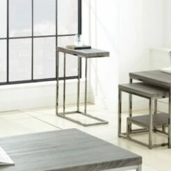 Steve Silver Co. Lucia Chairside End Table with Nickel Gray - Steve Silver -Side Tables Sales unnamed file 2194