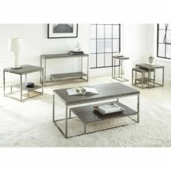 Steve Silver Co. Lucia Chairside End Table with Nickel Gray - Steve Silver -Side Tables Sales unnamed file 2195