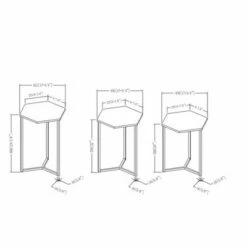 Set of 3 Glam Hexagon Geometric Nesting Accent Tables - Saracina Home Dark Walnut/gold -Side Tables Sales unnamed file 2206