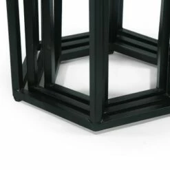 Set of 3 Morella Modern Industrial Handcrafted Mango Wood Nested Side Tables Natural/Black - Christopher Knight Home -Side Tables Sales unnamed file 222