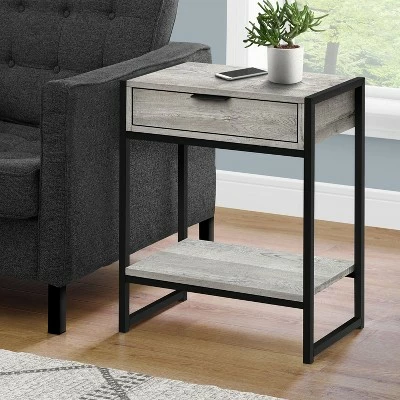 Monarch Specialties 24 Inch Rectangular Side Accent Table with Drawer and Shelf for Living Rooms, Bedrooms, and Sitting Areas 4 Monarch Specialties 24 Inch Rectangular Side Accent Table with Drawer and Shelf for Living Rooms, Bedrooms, and Sitting Areas - Image 2