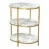 Crail Faux Marble Top Side Table - miBasics White/gold