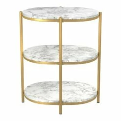 Crail Faux Marble Top Side Table - miBasics White/gold -Side Tables Sales unnamed file 2246