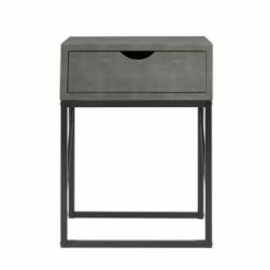 Faux Shagreen Modern 1 Drawer Side Table - Saracina Home Off-white -Side Tables Sales unnamed file 2254
