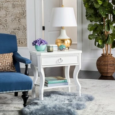 Alaia Side Table - Safavieh White 3 Alaia Side Table - Safavieh White