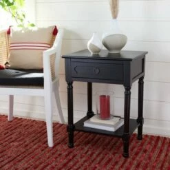 Allura 1 Drawer Accent Table - Safavieh Distressed White