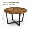 Costway Round Coffee Table Industrial Style Cocktail Side Table With Metal Frame -Side Tables Sales unnamed file 2326