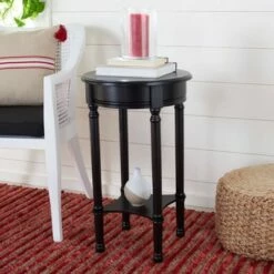 Tinsley Round Accent Table - Safavieh Black