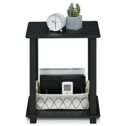 Furinno Furniture Simplistic Wooden Sturdy Square Flat Top Indoor Home Decor End Tables for Bedrooms and Living Rooms, Black (2 Pack) -Side Tables Sales unnamed file 2346