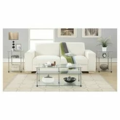 Classic Glass 3 Tier End Table Clear Glass - Breighton Home -Side Tables Sales unnamed file 2385