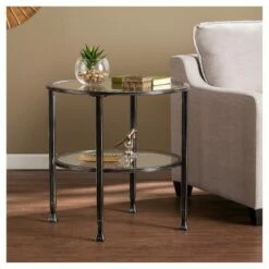 Jamel Round End Table - Aiden Lane Black