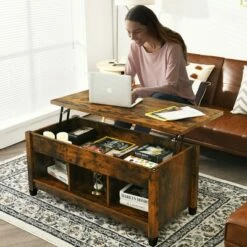 Costway Lift Top Coffee Table w/ Hidden Compartment and Storage Shelves Coffee -Side Tables Sales unnamed file 2453