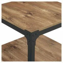 Set of 2 Benny Urban Industrial Angle Iron Side Tables - Saracina Home Dark Walnut