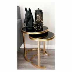 Metal and Glass (Set of 3) Round Nesting Tables Gold - Olivia & May -Side Tables Sales unnamed file 251