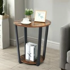 Costway Set of 2 Industrial End Table Metal Frame w/ Shelf -Side Tables Sales unnamed file 2522