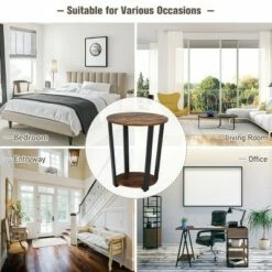 Costway Set of 2 Industrial End Table Metal Frame w/ Shelf -Side Tables Sales unnamed file 2523