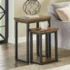 Set of Two Claremont Rustic Wood Nesting End Tables Dark Brown - Alaterre Furniture -Side Tables Sales unnamed file 253