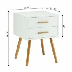 Oslo 2 Drawer End Table White - Breighton Home -Side Tables Sales unnamed file 2552