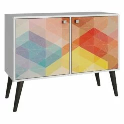 Avesta 2.0 Double Side Table - Manhattan Comfort White/yellow -Side Tables Sales unnamed file 2590