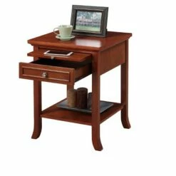 Breighton Home American Heritage Logan End Table with Drawer and Slide - Johar Furniture Cobalt Blue