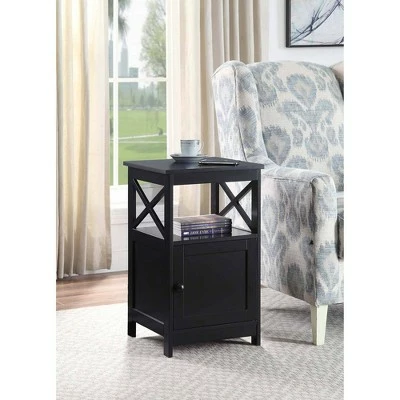 Oxford End Table with Cabinet Black - Breighton Home 3 Oxford End Table with Cabinet Black - Breighton Home