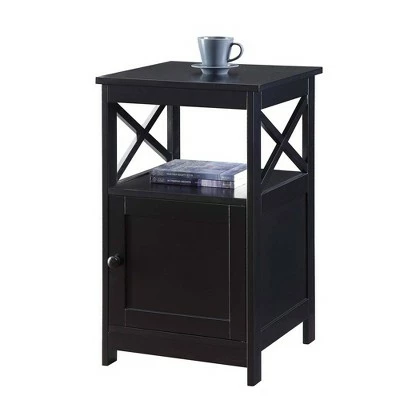 Oxford End Table with Cabinet Black - Breighton Home 4 Oxford End Table with Cabinet Black - Breighton Home - Image 2