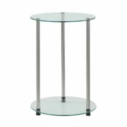 Designs2Go Classic Glass 2 Tier Round End Table - Breighton Home Black -Side Tables Sales unnamed file 2660