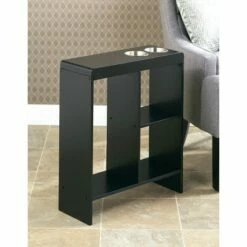 The Lakeside Collection Lakeside Slim End Table with Drink Holders and Built-in Shelving -Side Tables Sales unnamed file 2664