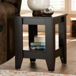 Audra Wood End Table Dark Brown - Baxton Studio -Side Tables Sales unnamed file 2695