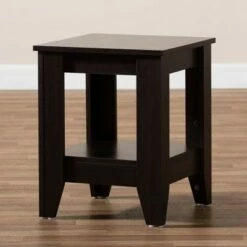 Audra Wood End Table Dark Brown - Baxton Studio -Side Tables Sales unnamed file 2696
