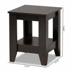 Audra Wood End Table Dark Brown - Baxton Studio -Side Tables Sales unnamed file 2697