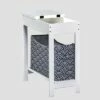 The Lakeside Collection Lakeside Side Table with Fashion Print Storage Bin - Wood with Fabric Basket -Side Tables Sales unnamed file 2698