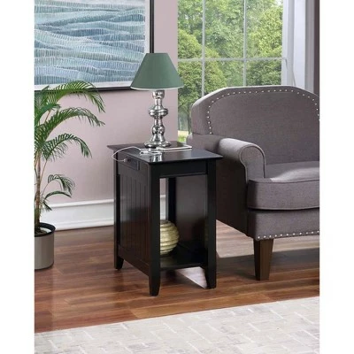 Breighton Home Edison End Table with Charging Station - Johar Furniture Black 3 Breighton Home Edison End Table with Charging Station - Johar Furniture Black