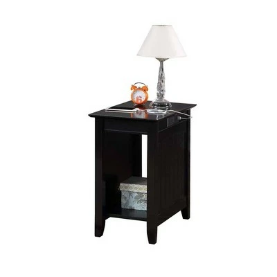 Breighton Home Edison End Table with Charging Station - Johar Furniture Black 4 Breighton Home Edison End Table with Charging Station - Johar Furniture Black - Image 2