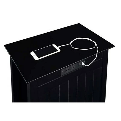 Breighton Home Edison End Table with Charging Station - Johar Furniture Black 5 Breighton Home Edison End Table with Charging Station - Johar Furniture Black - Image 3