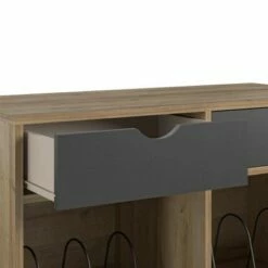 Concord Turntable Stand with Drawers - Novogratz Brown Oak -Side Tables Sales unnamed file 2760