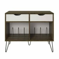 Concord Turntable Stand with Drawers - Novogratz Brown Oak -Side Tables Sales unnamed file 2762