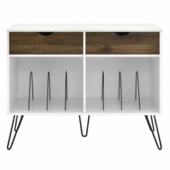 Concord Turntable Stand with Drawers - Novogratz Brown Oak -Side Tables Sales unnamed file 2764