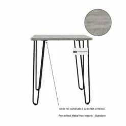 Hastings Home Modern Industrial End Table With Hairpin Legs - Driftwood Gray/Black -Side Tables Sales unnamed file 2774