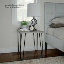 Hastings Home Modern Industrial End Table With Hairpin Legs - Driftwood Gray/Black -Side Tables Sales unnamed file 2777