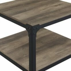 Set of 2 Benny Urban Industrial Angle Iron Side Tables - Saracina Home Dark Walnut -Side Tables Sales unnamed file 28