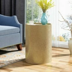 Braeburn Modern Round Accent Table - Christopher Knight Home Gold