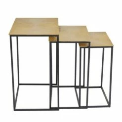 Set of 3 Glam Aluminum Accent Tables - Olivia & May Black/ Gold -Side Tables Sales unnamed file 282