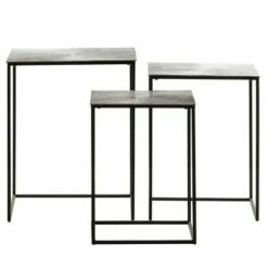 Set of 3 Glam Aluminum Accent Tables - Olivia & May Black/ Gold -Side Tables Sales unnamed file 283