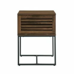 Visconti Boho Slat Pull Down Door Side Table - Saracina Home English Oak -Side Tables Sales unnamed file 2836